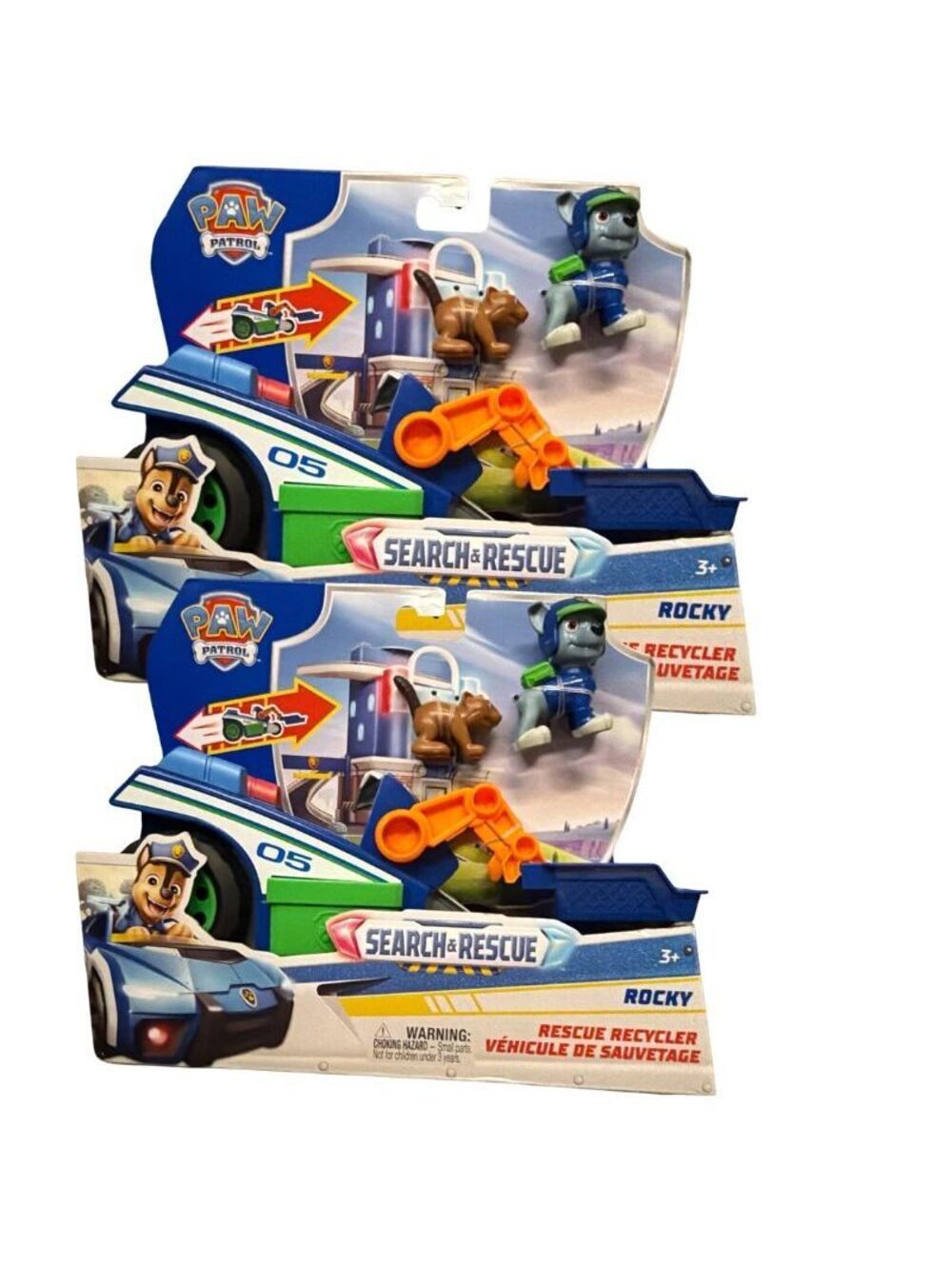 PAW Patrol Rocky Search & Rescue Recycling Vehicle Figure Kids Toy New 2 Pack